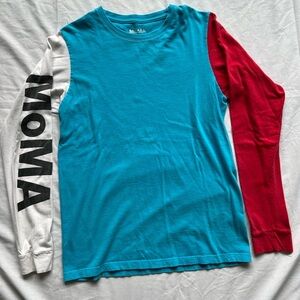 MoMA Blue and Red Colorblock Shirt